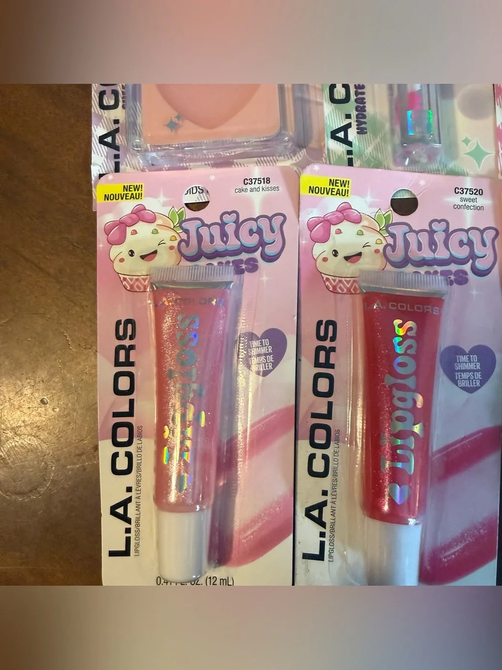L.A. Colors Lip & Cheek Set - Peach, Pink, Clear Shimmer